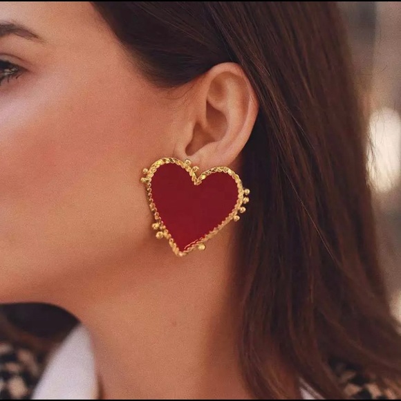 Tendzi Trends Jewelry - 3️⃣@$30❤️Gold Red Heart Stud Earrings